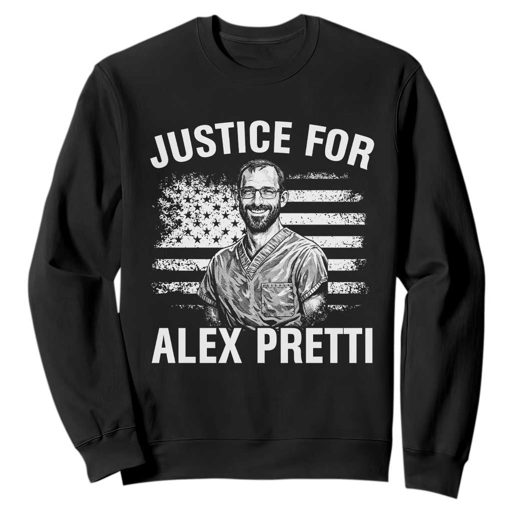Justices for Alex Pretti Sweatshirt Resist Abolish ICE Protest TS14 Black Print Your Wear
