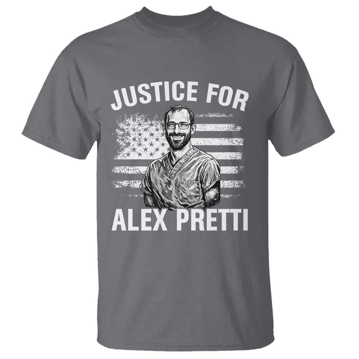 Justices for Alex Pretti T Shirt Resist Abolish ICE Protest TS14 Charcoal Print Your Wear