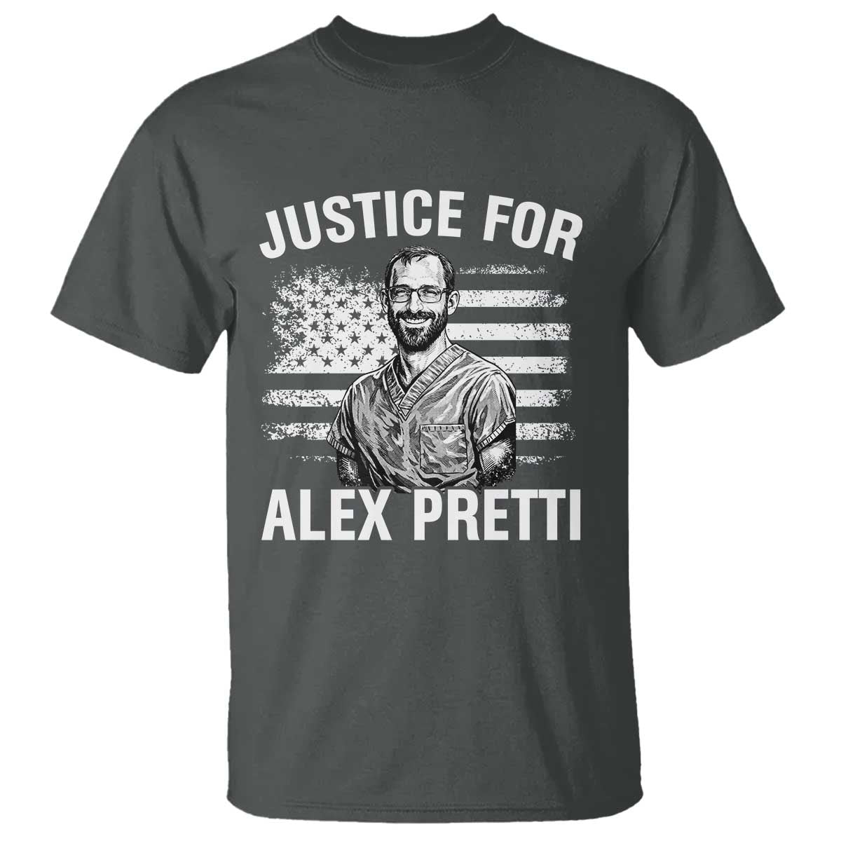Justices for Alex Pretti T Shirt Resist Abolish ICE Protest TS14 Dark Heather Print Your Wear