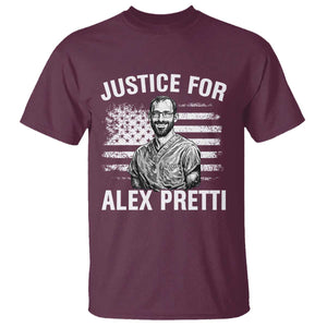Justices for Alex Pretti T Shirt Resist Abolish ICE Protest TS14 Maroon Print Your Wear