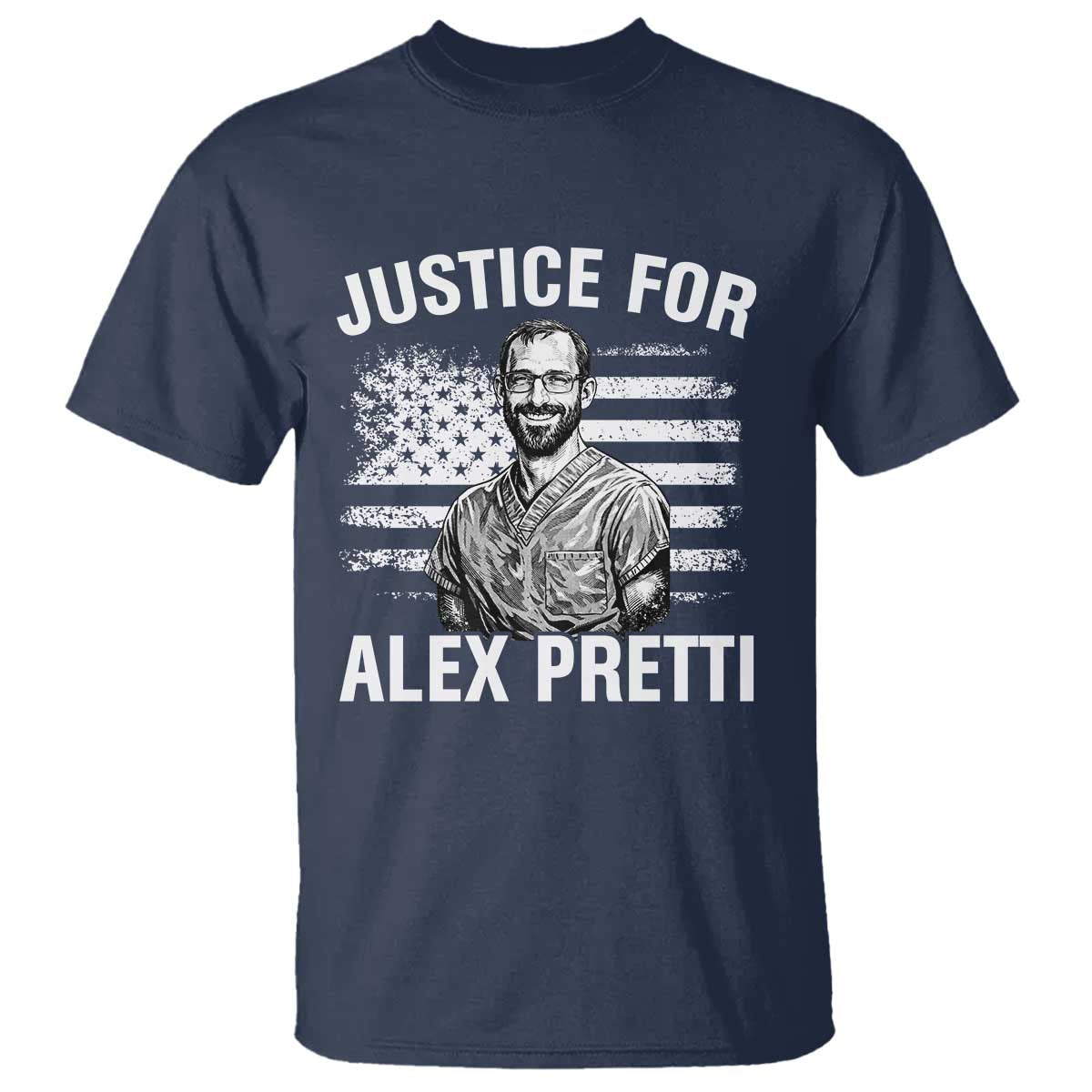 Justices for Alex Pretti T Shirt Resist Abolish ICE Protest TS14 Navy Print Your Wear