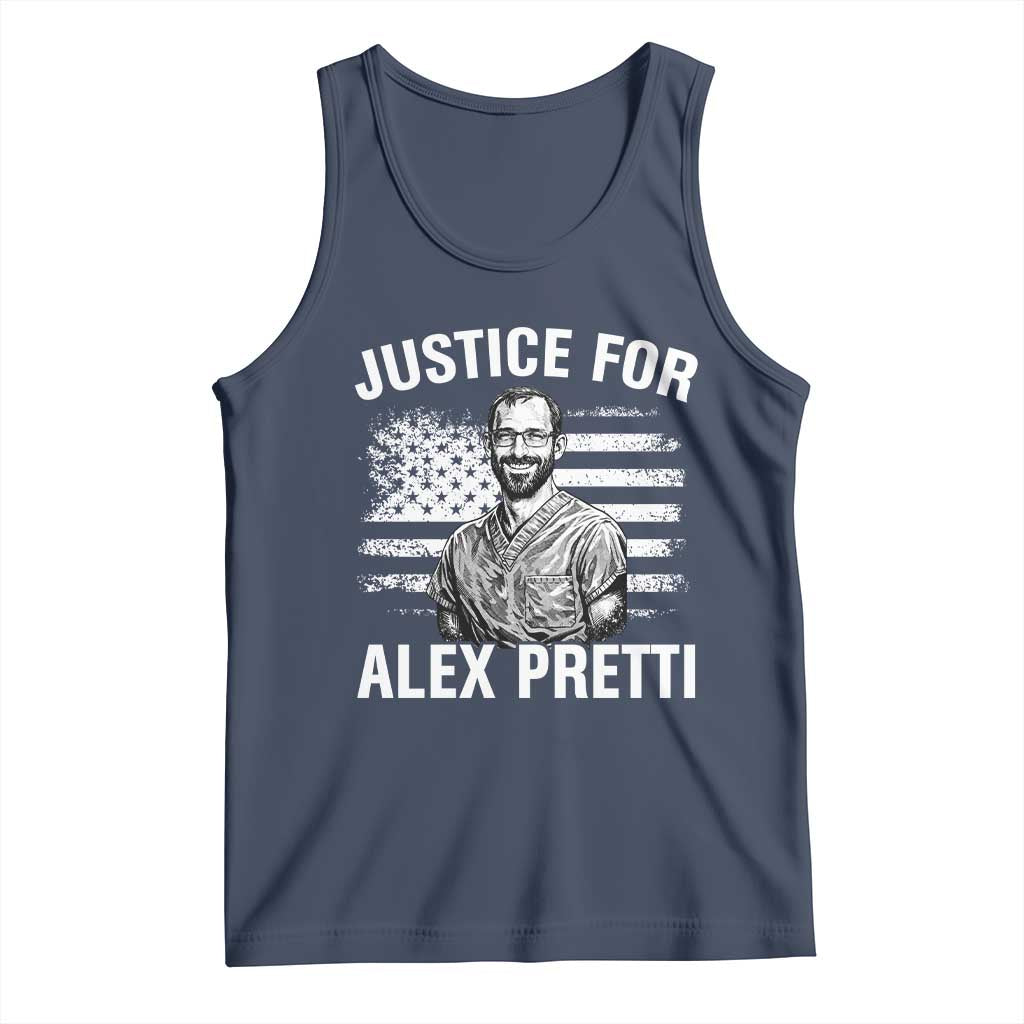 Justices for Alex Pretti Tank Top Resist Abolish ICE Protest TS14 Navy Print Your Wear
