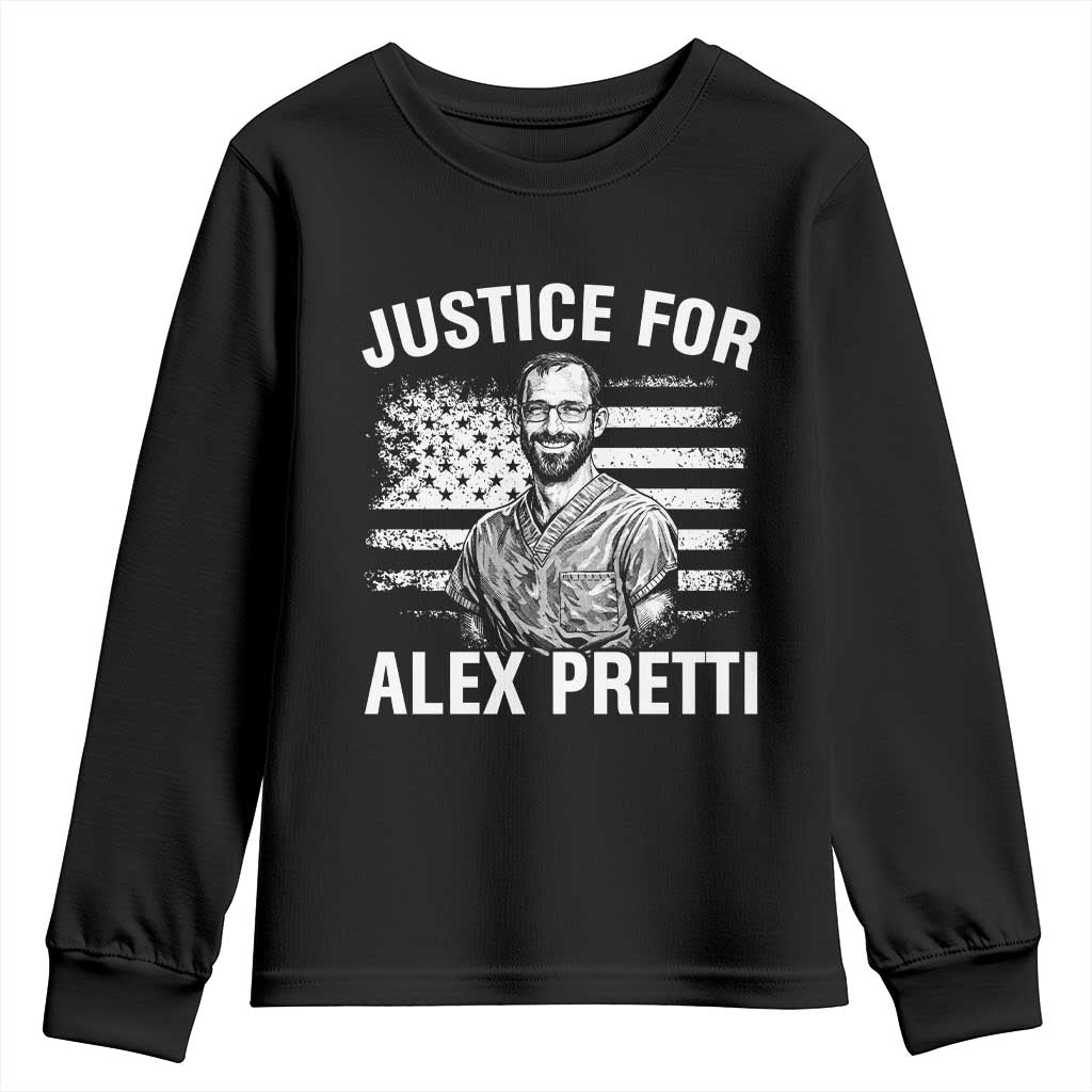 Justices for Alex Pretti Youth Sweatshirt Resist Abolish ICE Protest TS14 Black Print Your Wear