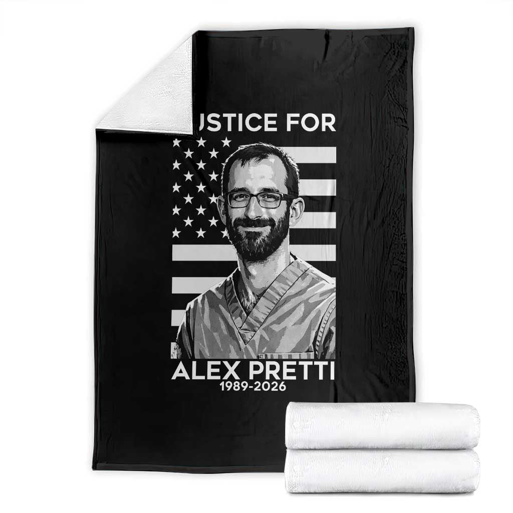 Justices for Alex Pretti Throw Blanket Resist ICE Immigration Deportation Protest Minnesota TS14 Black Print Your Wear