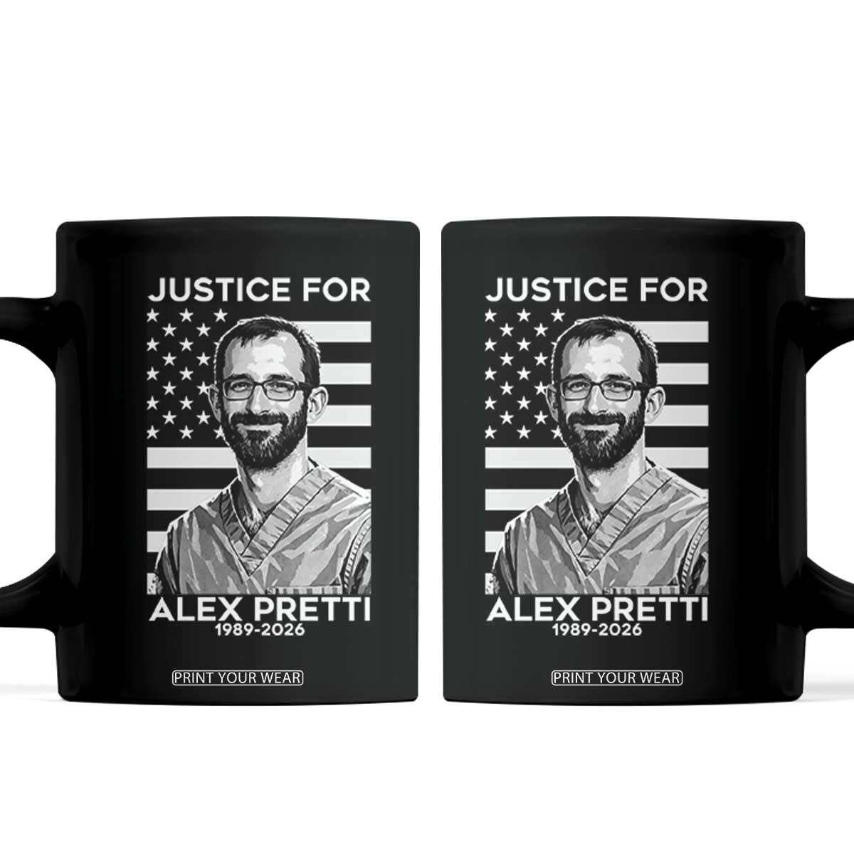 Justices for Alex Pretti Coffee Mug Resist ICE Immigration Deportation Protest Minnesota TS14 Black Print Your Wear