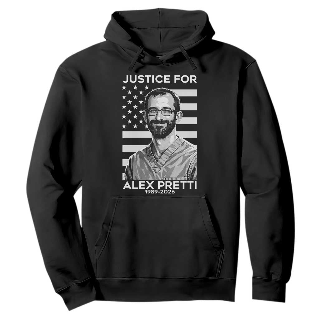 Justices for Alex Pretti Hoodie Resist ICE Immigration Deportation Protest Minnesota TS14 Black Print Your Wear