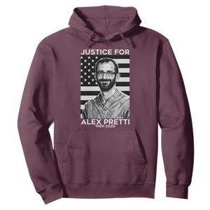 Justices for Alex Pretti Hoodie Resist ICE Immigration Deportation Protest Minnesota TS14 Maroon Print Your Wear