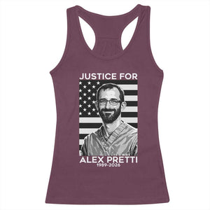 Justices for Alex Pretti Racerback Tank Top Resist ICE Immigration Deportation Protest Minnesota TS14 Maroon Print Your Wear