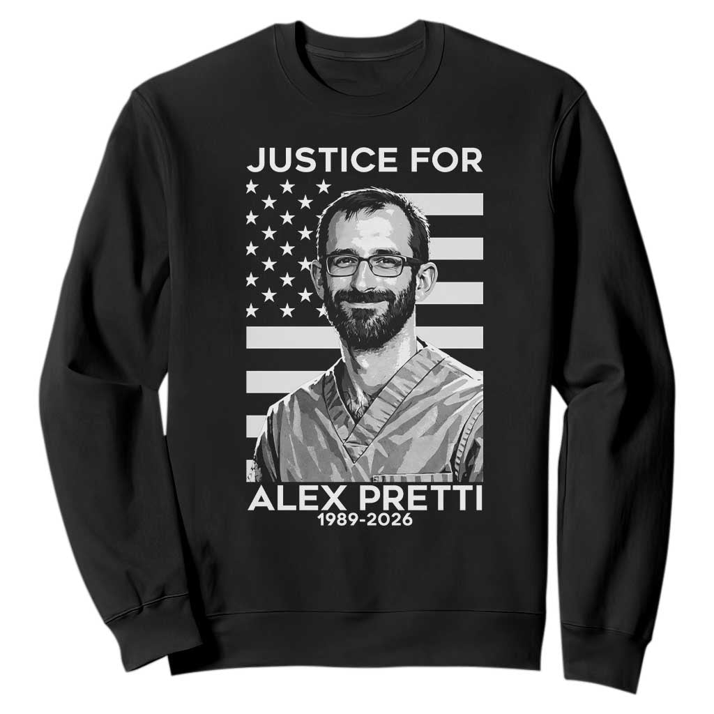 Justices for Alex Pretti Sweatshirt Resist ICE Immigration Deportation Protest Minnesota TS14 Black Print Your Wear