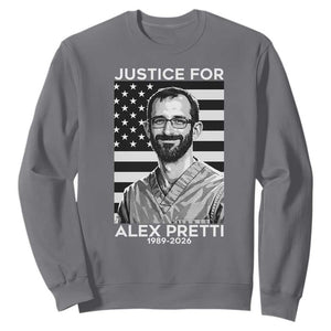 Justices for Alex Pretti Sweatshirt Resist ICE Immigration Deportation Protest Minnesota TS14 Charcoal Print Your Wear