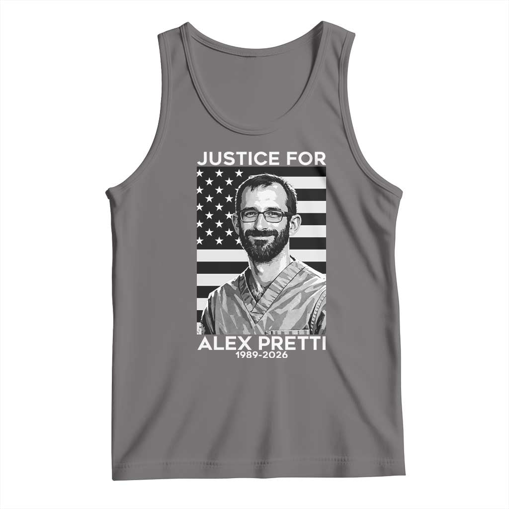 Justices for Alex Pretti Tank Top Resist ICE Immigration Deportation Protest Minnesota TS14 Deep Heather Print Your Wear