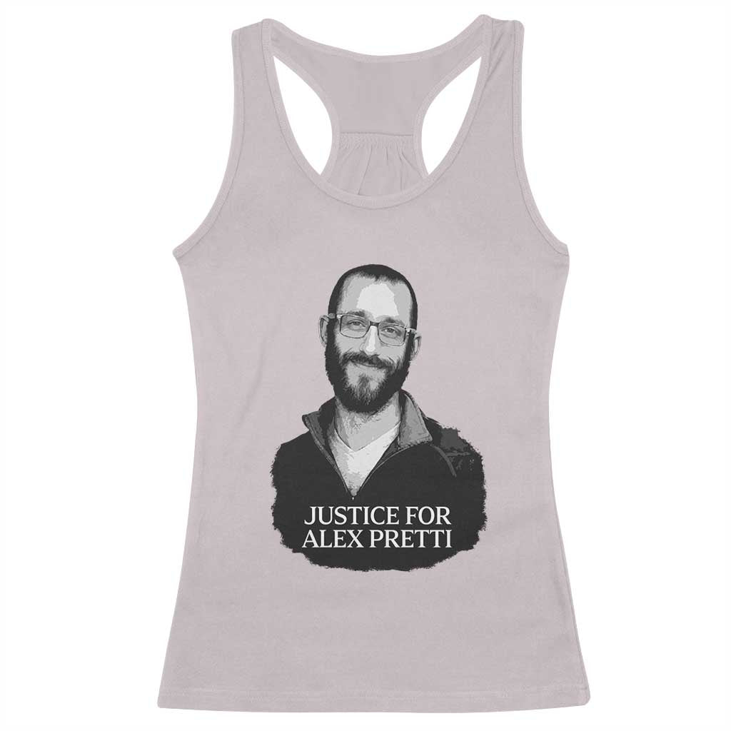 Justices for Alex Pretti Racerback Tank Top Anti ICE Immigration Protest Human Rights TS14 Ice Gray Print Your Wear