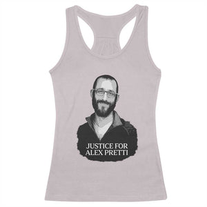 Justices for Alex Pretti Racerback Tank Top Anti ICE Immigration Protest Human Rights TS14 Ice Gray Print Your Wear
