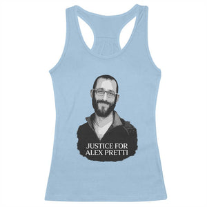 Justices for Alex Pretti Racerback Tank Top Anti ICE Immigration Protest Human Rights TS14 Light Blue Print Your Wear