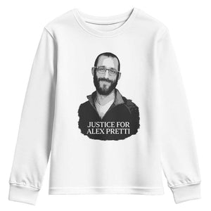 Justices for Alex Pretti Youth Sweatshirt Anti ICE Immigration Protest Human Rights TS14 White Print Your Wear