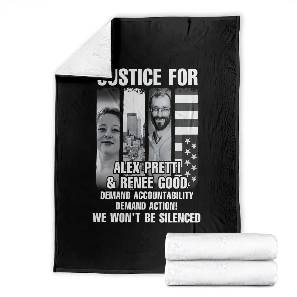 Justice for Alex and Renee Throw Blanket Anti ICE Immigration Protest Human Rights TS14 Black Print Your Wear