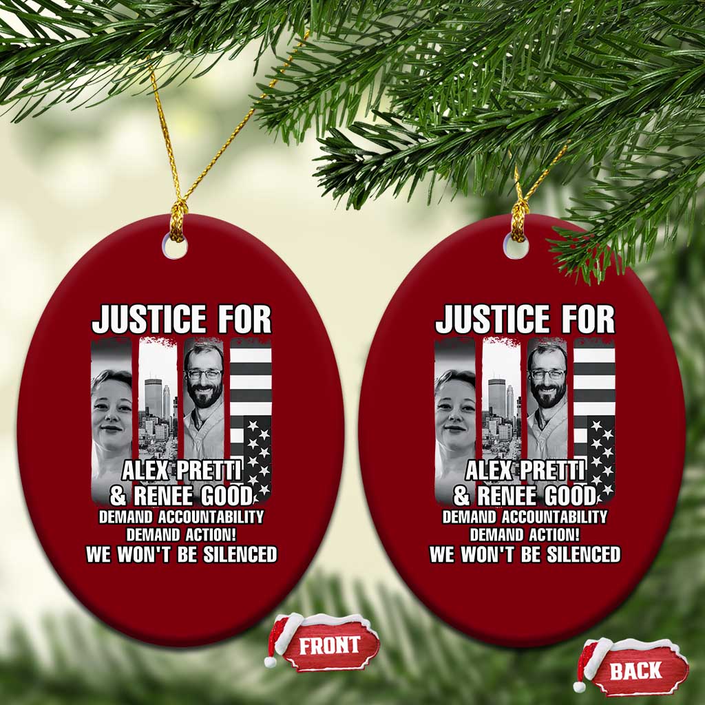 Justice for Alex and Renee Ceramic Ornament Anti ICE Immigration Protest Human Rights TS14 Print Your Wear