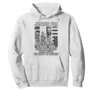Justice for Alex and Renee Hoodie Anti ICE Immigration Protest Human Rights TS14 White Print Your Wear