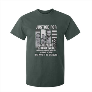 Justice for Alex and Renee T Shirt For Kid Anti ICE Immigration Protest Human Rights TS14 Dark Forest Green Print Your Wear