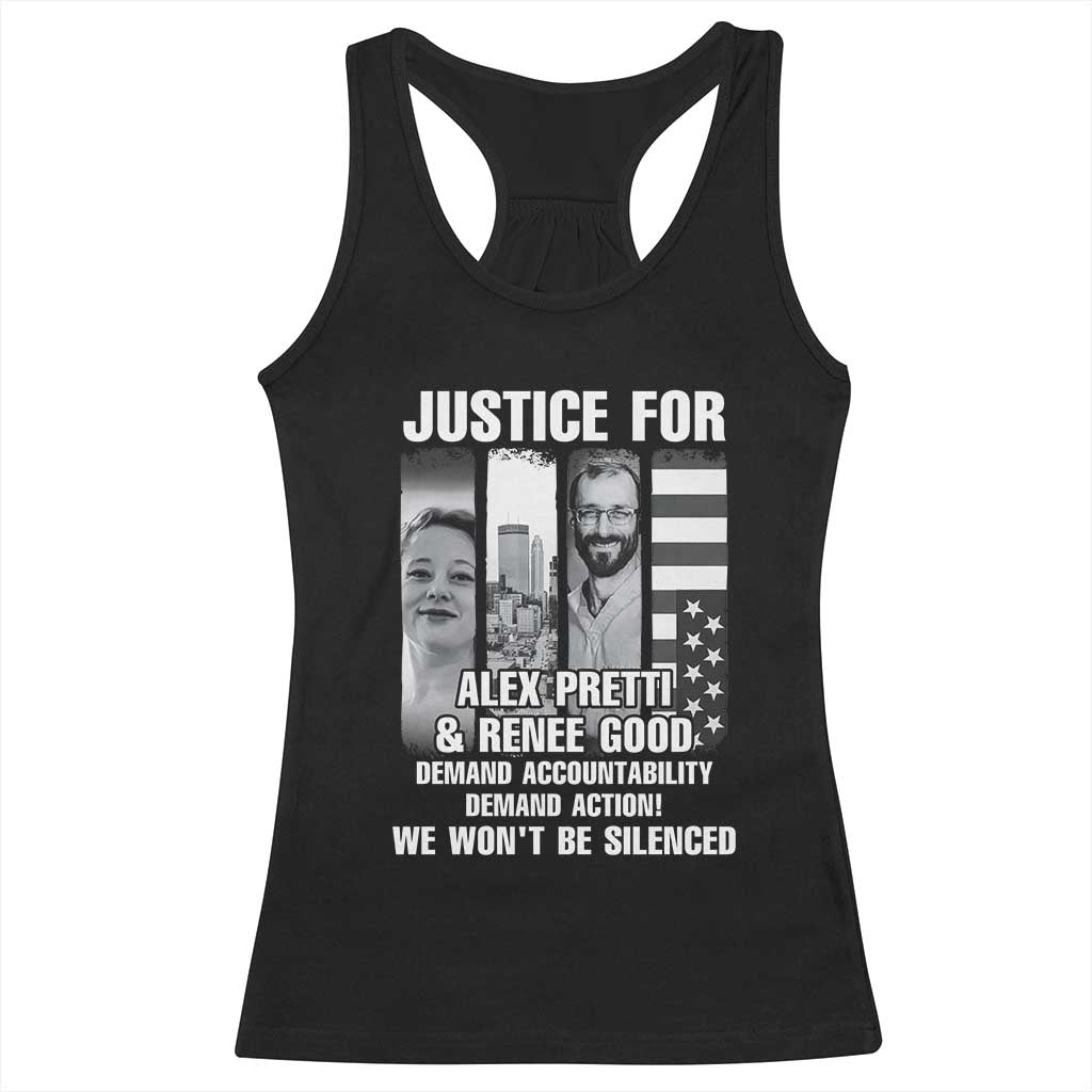 Justice for Alex and Renee Racerback Tank Top Anti ICE Immigration Protest Human Rights TS14 Black Print Your Wear