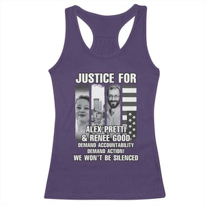Justice for Alex and Renee Racerback Tank Top Anti ICE Immigration Protest Human Rights TS14 Purple Print Your Wear