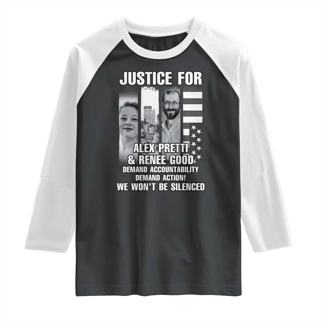 Justice for Alex and Renee Raglan Shirt Anti ICE Immigration Protest Human Rights TS14 Black White Print Your Wear
