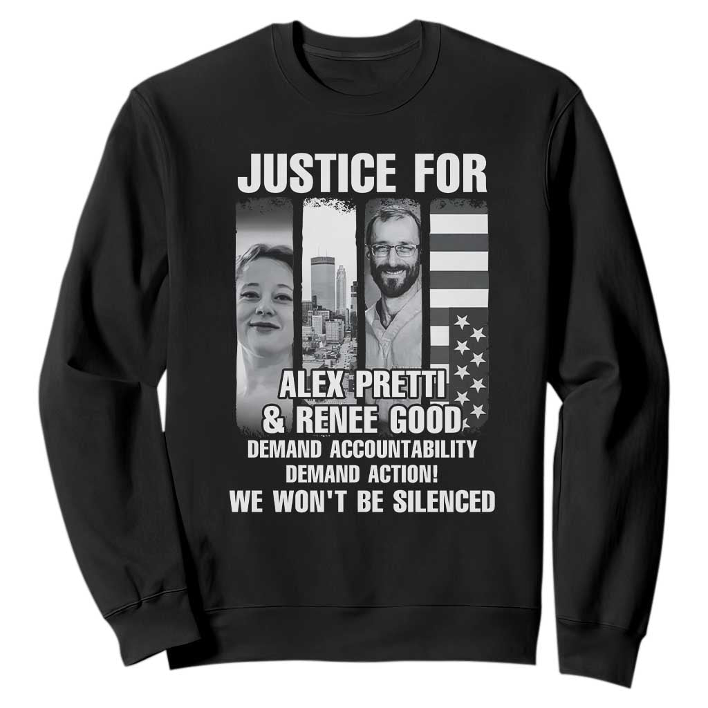 Justice for Alex and Renee Sweatshirt Anti ICE Immigration Protest Human Rights TS14 Black Print Your Wear