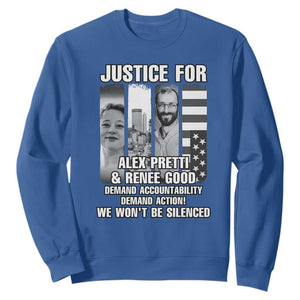 Justice for Alex and Renee Sweatshirt Anti ICE Immigration Protest Human Rights TS14 Royal Blue Print Your Wear