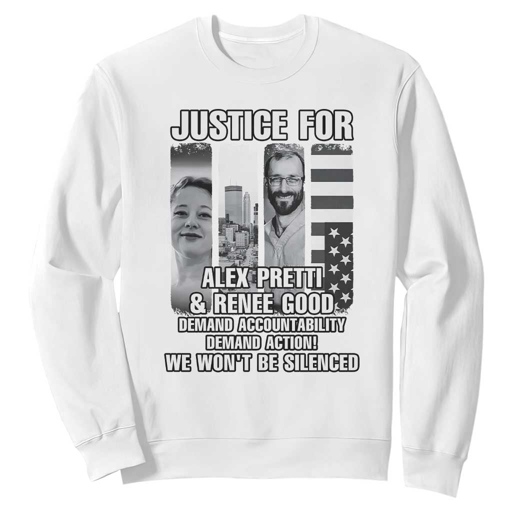 Justice for Alex and Renee Sweatshirt Anti ICE Immigration Protest Human Rights TS14 White Print Your Wear