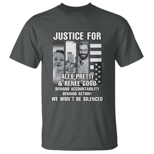 Justice for Alex and Renee T Shirt Anti ICE Immigration Protest Human Rights TS14 Dark Heather Print Your Wear