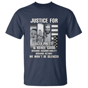 Justice for Alex and Renee T Shirt Anti ICE Immigration Protest Human Rights TS14 Navy Print Your Wear