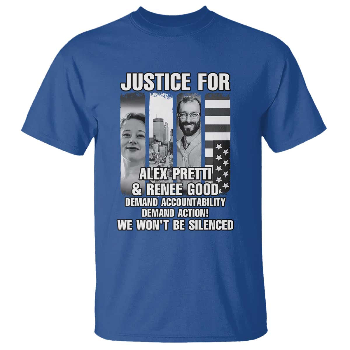 Justice for Alex and Renee T Shirt Anti ICE Immigration Protest Human Rights TS14 Royal Blue Print Your Wear