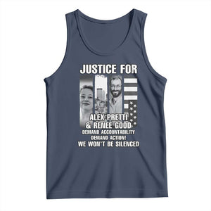 Justice for Alex and Renee Tank Top Anti ICE Immigration Protest Human Rights TS14 Navy Print Your Wear