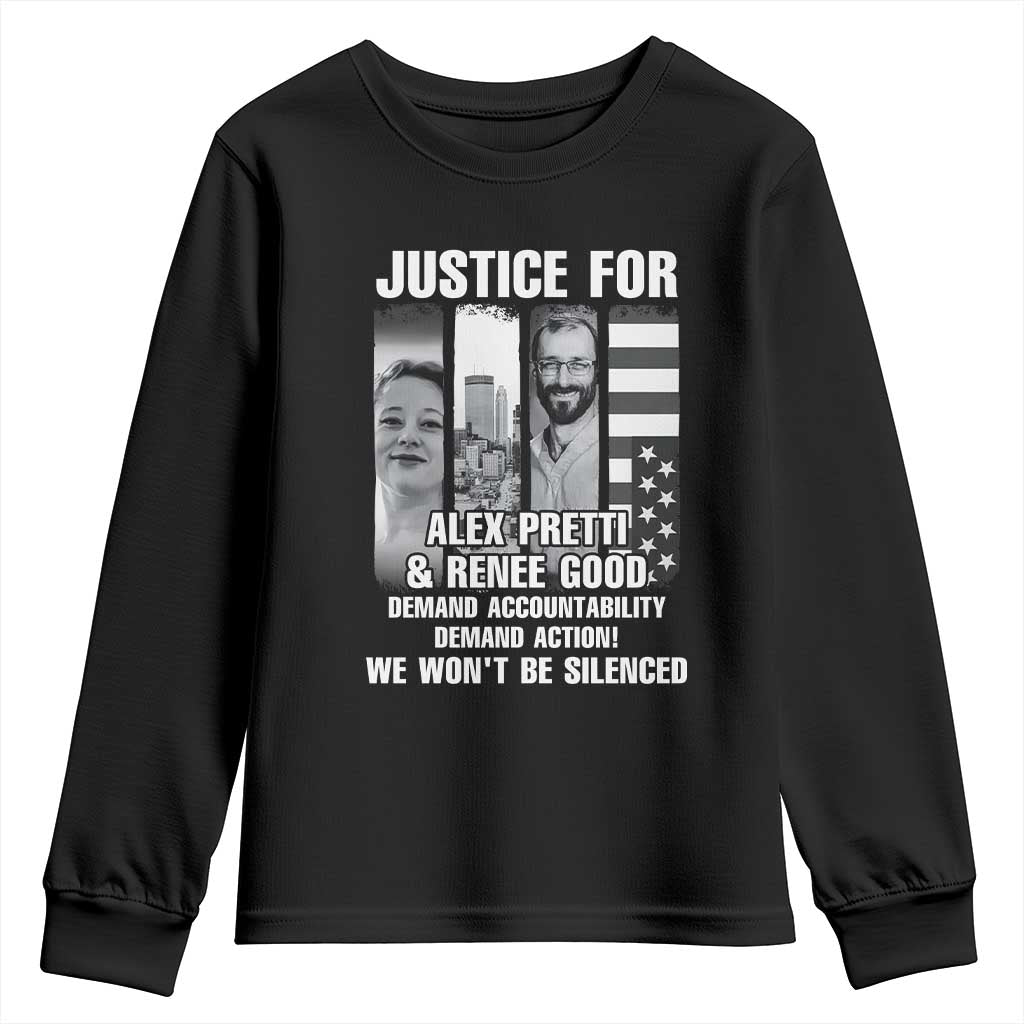 Justice for Alex and Renee Youth Sweatshirt Anti ICE Immigration Protest Human Rights TS14 Black Print Your Wear