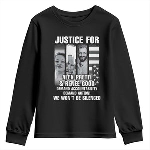 Justice for Alex and Renee Youth Sweatshirt Anti ICE Immigration Protest Human Rights TS14 Black Print Your Wear