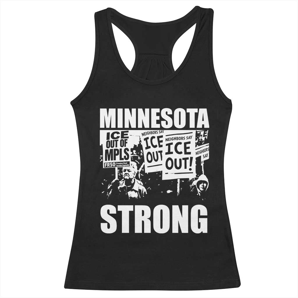 Minnesota Strong Racerback Tank Top Resist Anti ICE Immigration Protest TS14 Black Print Your Wear