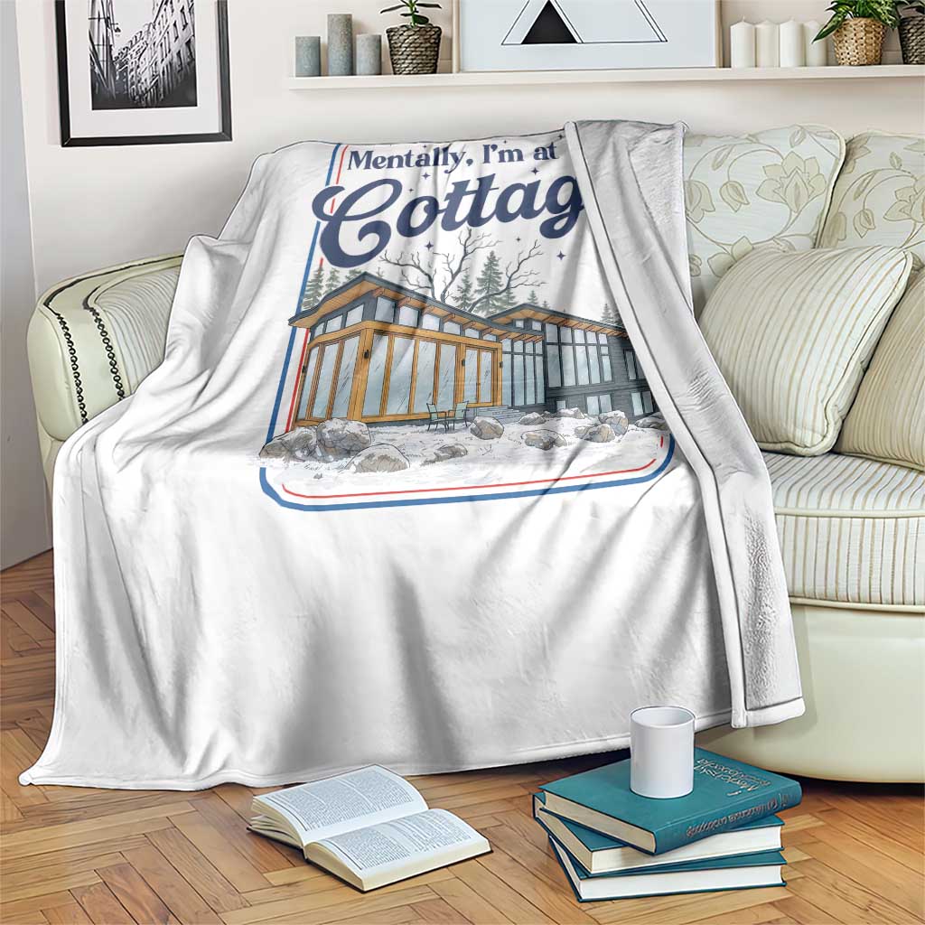 Mentally I'm at the Cottage Throw Blanket Funny Hockey Romance TS14 Print Your Wear