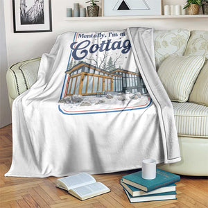 Mentally I'm at the Cottage Throw Blanket Funny Hockey Romance TS14 Print Your Wear
