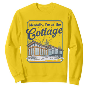 Mentally I'm at the Cottage Sweatshirt Funny Hockey Romance TS14 Daisy Print Your Wear