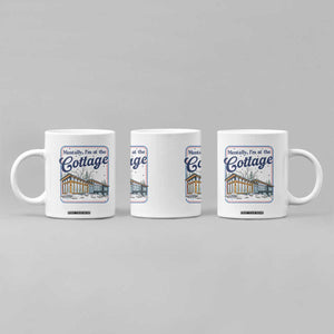 Mentally I'm at the Cottage Coffee Mug Funny Hockey Romance TS14 Print Your Wear