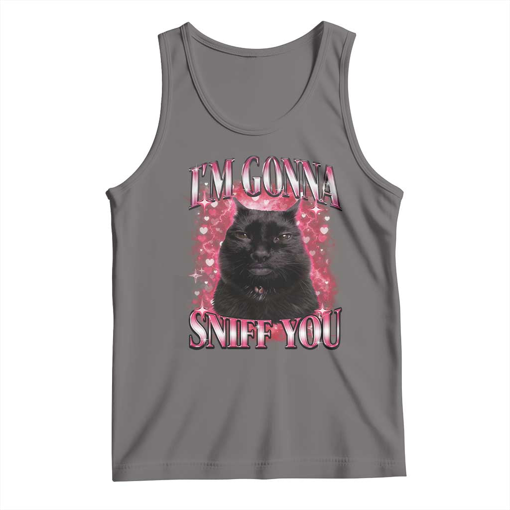 I'm Gonna Sniff You Tank Top Funny Black Cat Meme TS14 Deep Heather Print Your Wear