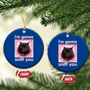 I'm Gonna Sniff You Ceramic Ornament Funny Black Cat Brainrot Meme TS14 1pc Blue Print Your Wear
