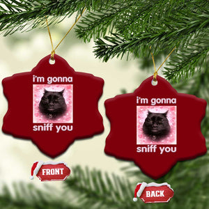 I'm Gonna Sniff You Ceramic Ornament Funny Black Cat Brainrot Meme TS14 Print Your Wear