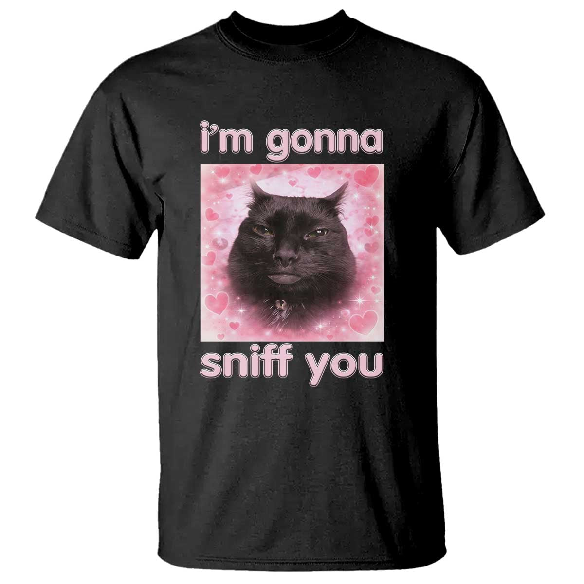 I'm Gonna Sniff You T Shirt Funny Black Cat Brainrot Meme TS14 Black Print Your Wear