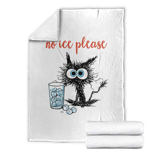 No Ice Please Throw Blanket Funny Black Cat Sarcastic Abolish ICE Meme TS14 White Print Your Wear