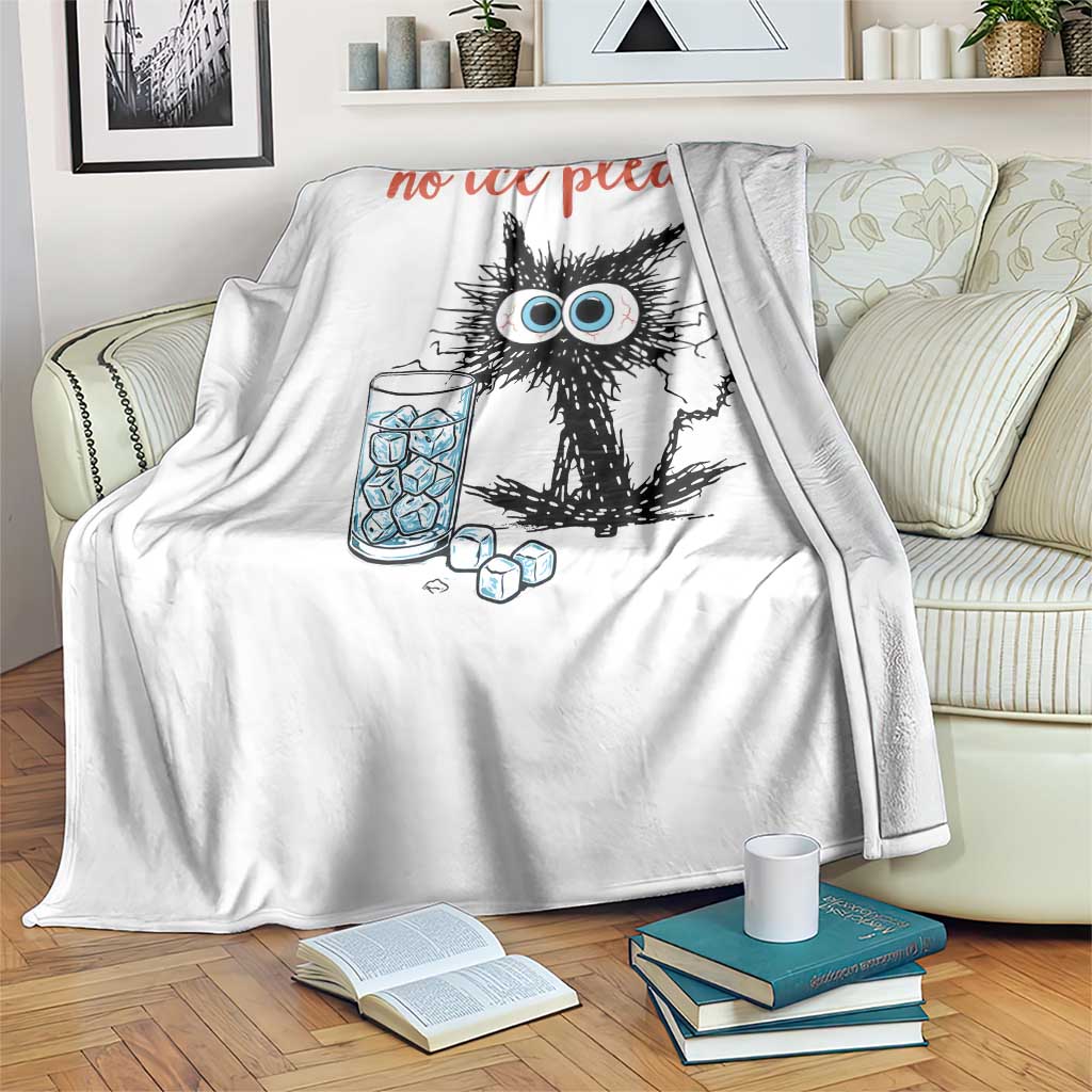 No Ice Please Throw Blanket Funny Black Cat Sarcastic Abolish ICE Meme TS14 Print Your Wear