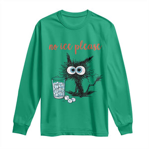 No Ice Please Long Sleeve Shirt Funny Black Cat Sarcastic Abolish ICE Meme TS14 Irish Green Print Your Wear