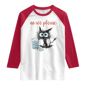 No Ice Please Raglan Shirt Funny Black Cat Sarcastic Abolish ICE Meme TS14 White Red Print Your Wear