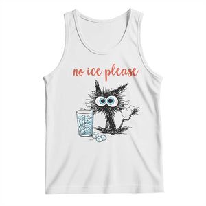 No Ice Please Tank Top Funny Black Cat Sarcastic Abolish ICE Meme TS14 White Print Your Wear