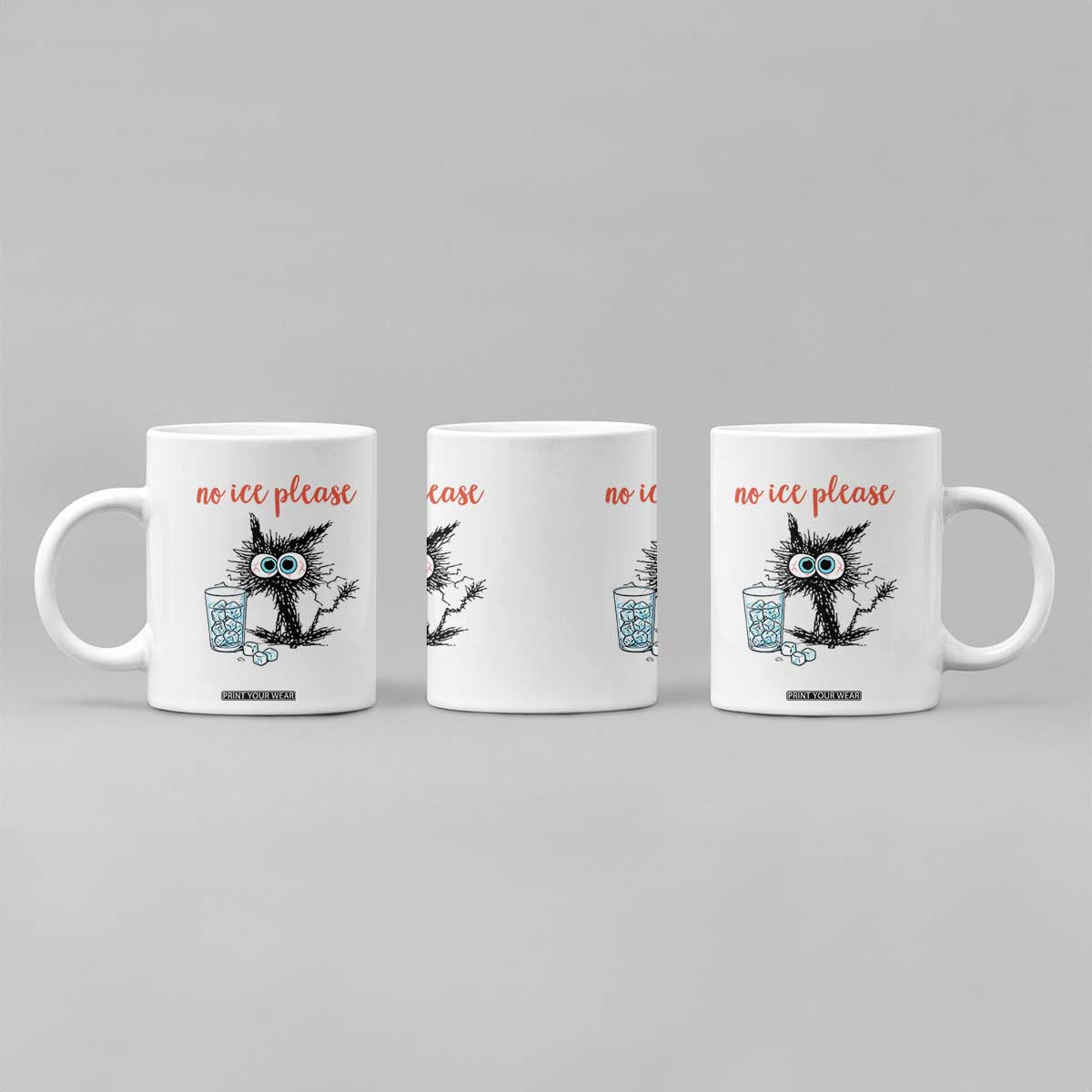 No Ice Please Coffee Mug Funny Black Cat Sarcastic Abolish ICE Meme TS14 Print Your Wear